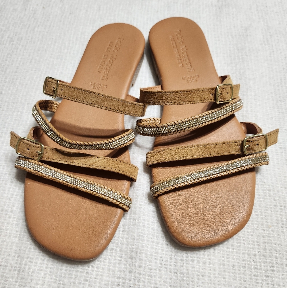 Fabio Maggenti sandals with rhinestones and braided straps. Women's Size 8